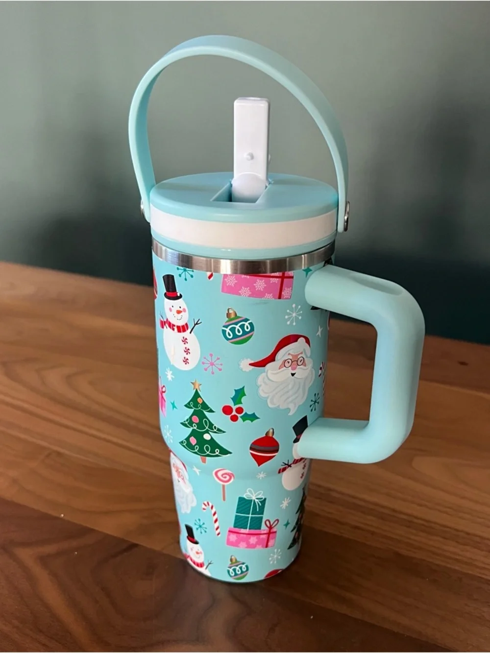 NEW Ashland 20oz Holiday Aqua Stainless Steel Insulated Tumbler with Handle